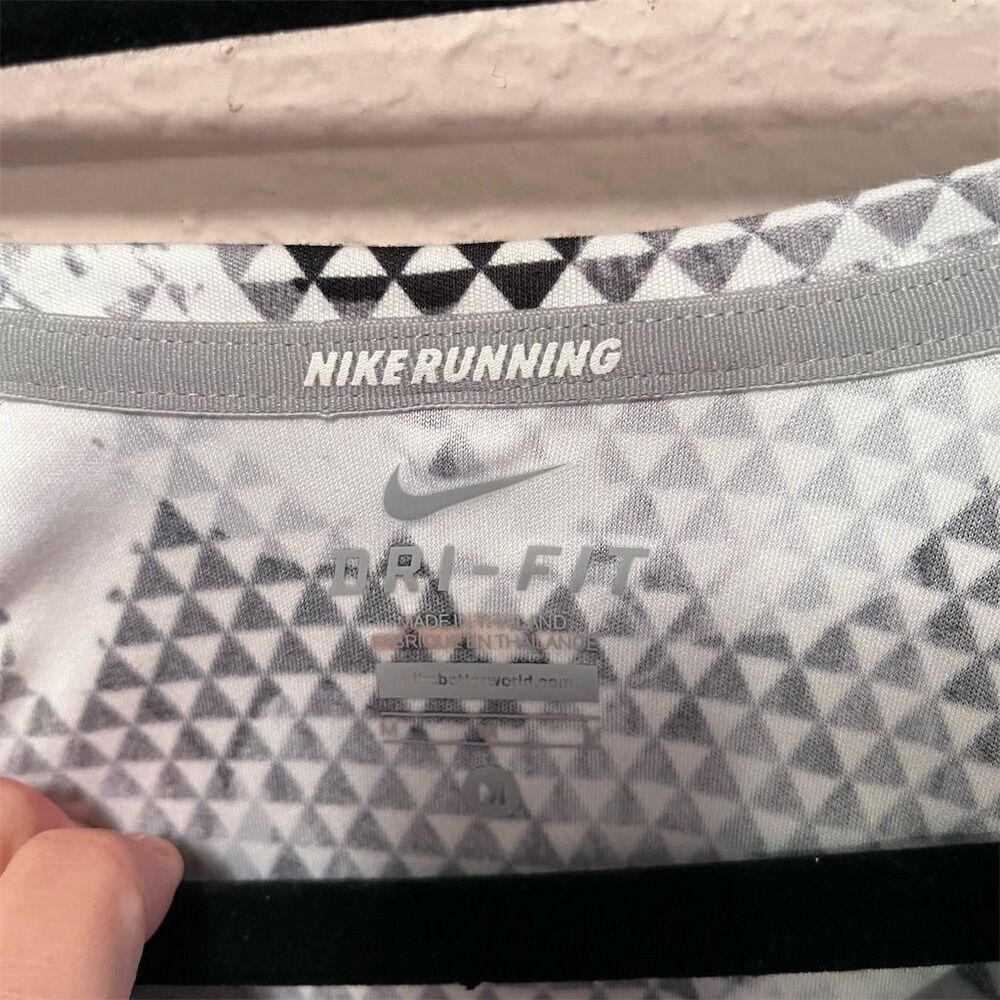 Nike M Dri-FIT Miler‎ Running T-Shirt Geometric Floral - Picture 5 of 7